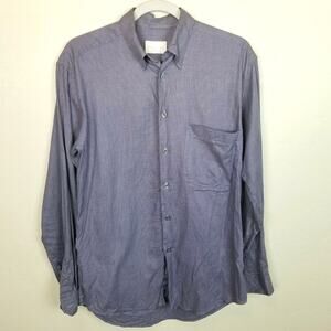 Ermenegildo Zegna Soft Mens Geometric Dress Shirt 37 Designer Career Corp Work